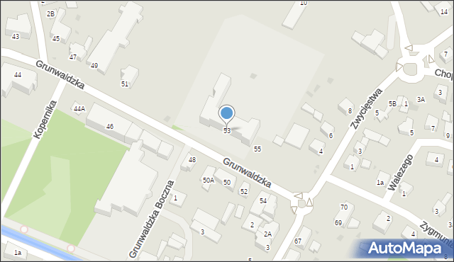 Białogard, Grunwaldzka, 53, mapa Białogard