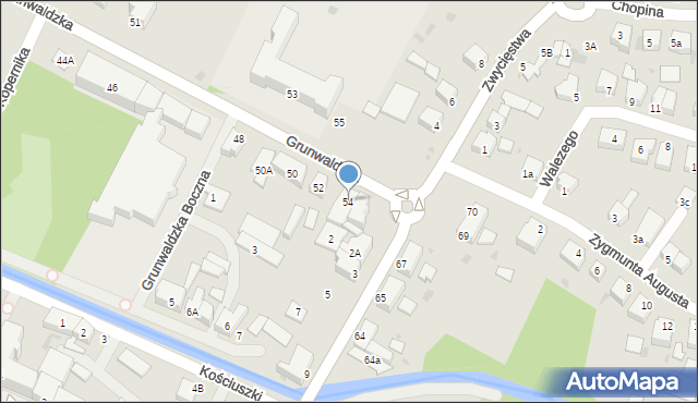 Białogard, Grunwaldzka, 54, mapa Białogard