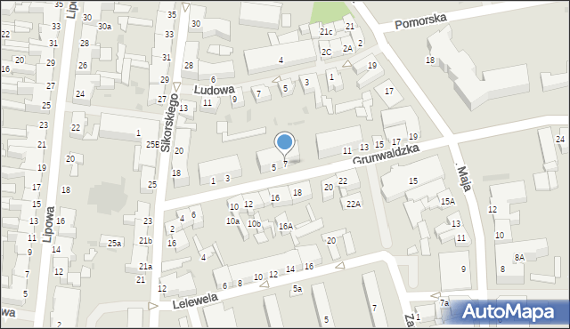 Białogard, Grunwaldzka, 7, mapa Białogard