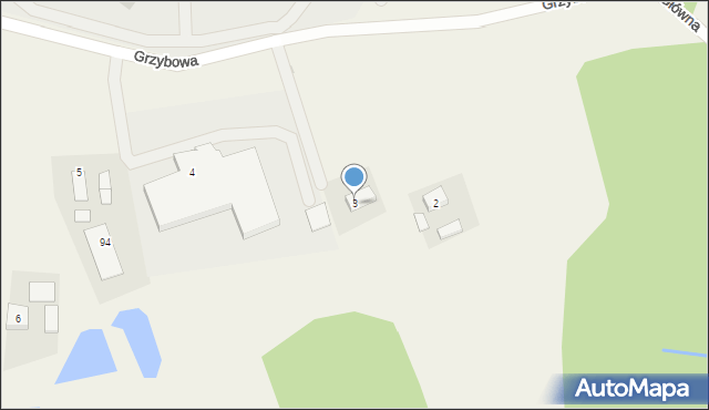 Biały Bór, Grzybowa, 3, mapa Biały Bór