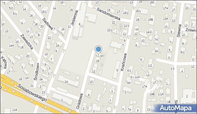 Białystok, Gradowa, 18, mapa Białegostoku