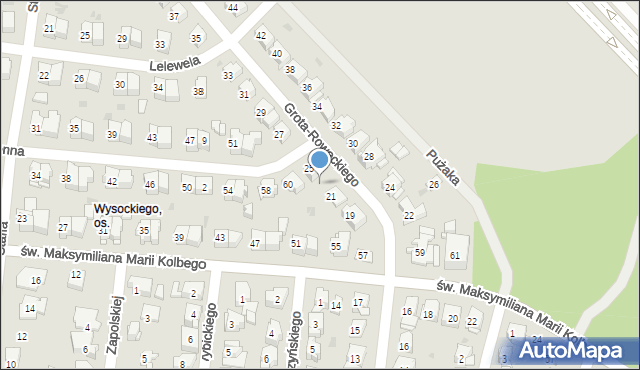 Białystok, Grota-Roweckiego Stefana, gen., 23, mapa Białegostoku