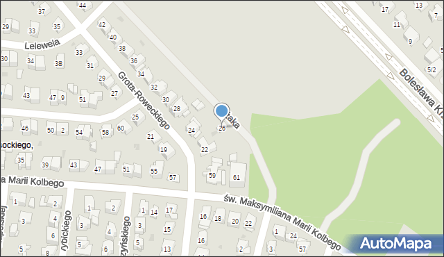 Białystok, Grota-Roweckiego Stefana, gen., 26, mapa Białegostoku