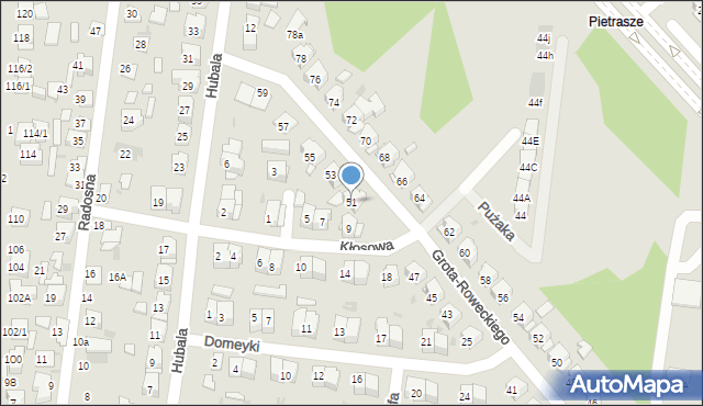 Białystok, Grota-Roweckiego Stefana, gen., 51, mapa Białegostoku