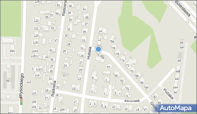 Białystok, Grota-Roweckiego Stefana, gen., 61, mapa Białegostoku