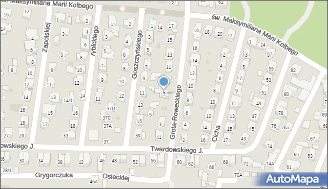 Białystok, Grota-Roweckiego Stefana, gen., 7, mapa Białegostoku