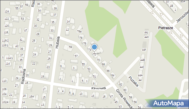 Białystok, Grota-Roweckiego Stefana, gen., 72, mapa Białegostoku