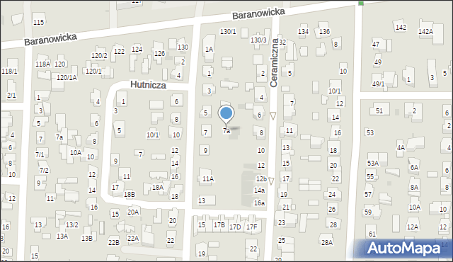 Białystok, Gródecka, 7a, mapa Białegostoku