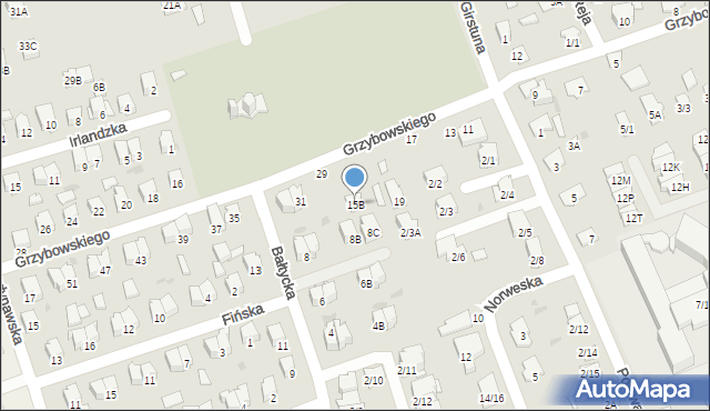 Białystok, Grzybowskiego Pawła, ks., 15B, mapa Białegostoku