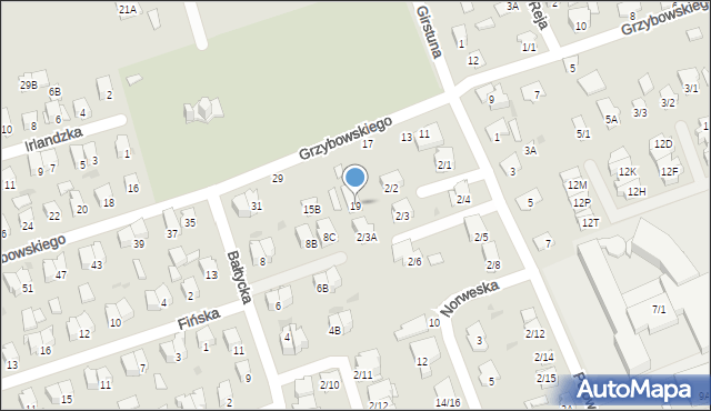 Białystok, Grzybowskiego Pawła, ks., 19, mapa Białegostoku