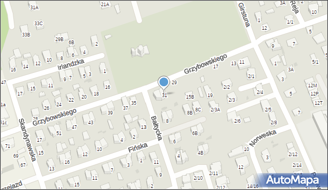 Białystok, Grzybowskiego Pawła, ks., 31, mapa Białegostoku