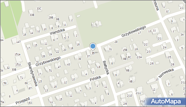 Białystok, Grzybowskiego Pawła, ks., 35, mapa Białegostoku