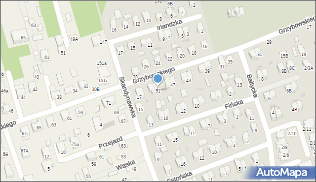 Białystok, Grzybowskiego Pawła, ks., 51, mapa Białegostoku