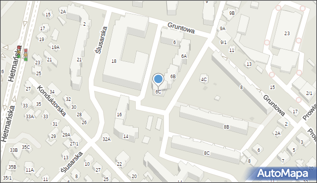 Białystok, Gruntowa, 6C, mapa Białegostoku
