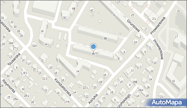 Białystok, Gruntowa, 8C, mapa Białegostoku