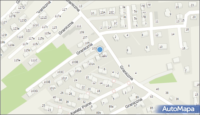 Bibice, Graniczna, 101a, mapa Bibice