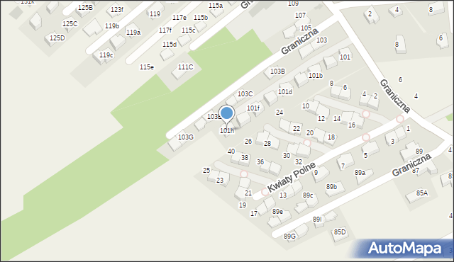 Bibice, Graniczna, 101h, mapa Bibice