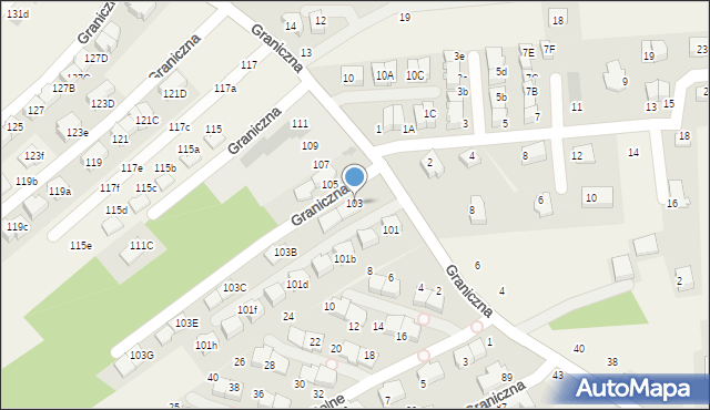 Bibice, Graniczna, 103, mapa Bibice
