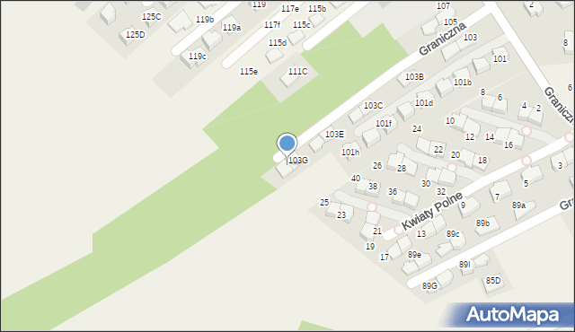 Bibice, Graniczna, 103H, mapa Bibice