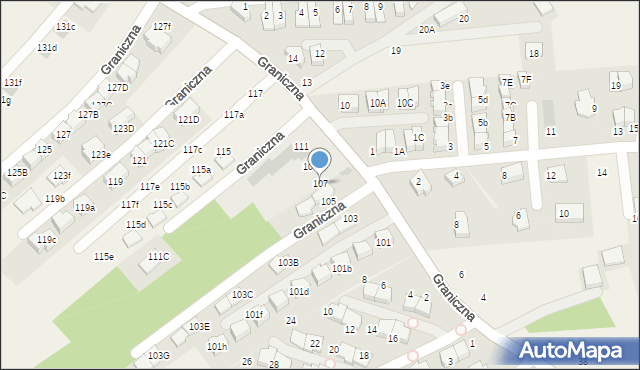 Bibice, Graniczna, 107, mapa Bibice