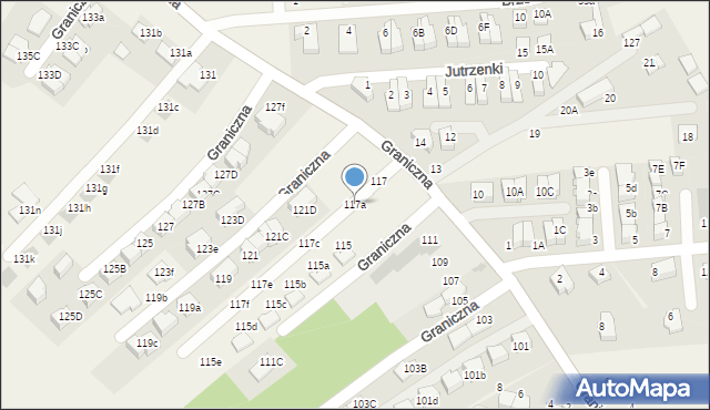 Bibice, Graniczna, 117a, mapa Bibice