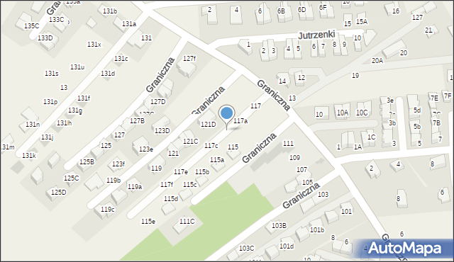 Bibice, Graniczna, 117b, mapa Bibice