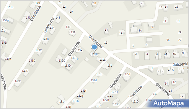 Bibice, Graniczna, 131b, mapa Bibice