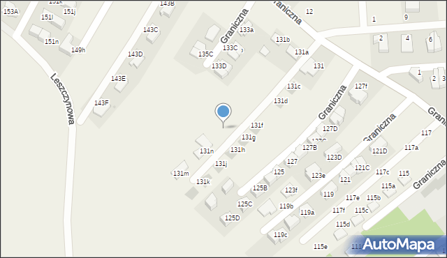 Bibice, Graniczna, 131p, mapa Bibice