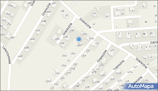 Bibice, Graniczna, 131x, mapa Bibice