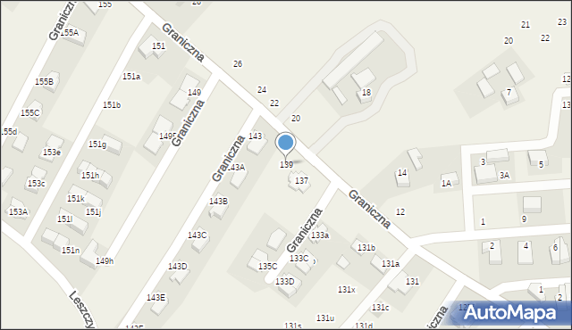 Bibice, Graniczna, 139, mapa Bibice