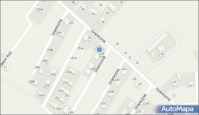 Bibice, Graniczna, 149A, mapa Bibice