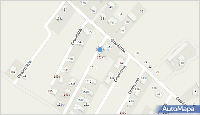 Bibice, Graniczna, 151a, mapa Bibice