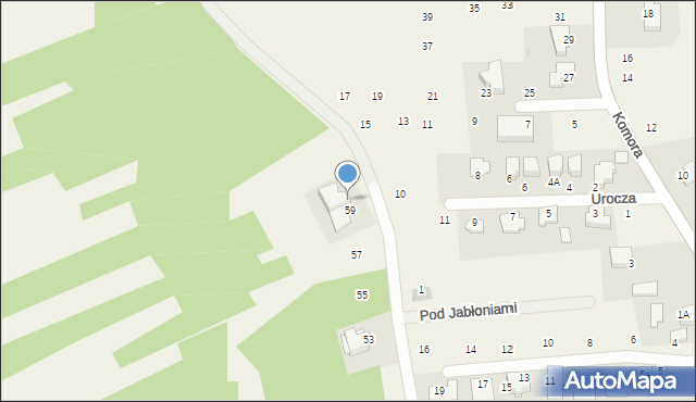 Bibice, Graniczna, 59A, mapa Bibice