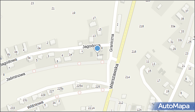 Bibice, Graniczna, 7, mapa Bibice