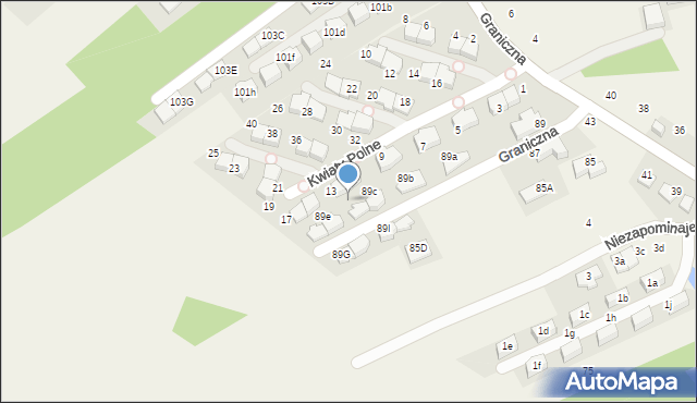 Bibice, Graniczna, 89d, mapa Bibice