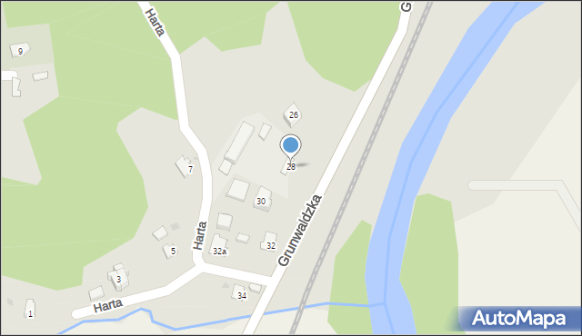 Biecz, Grunwaldzka, 28, mapa Biecz