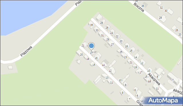 Bielawa, Graniczna, 17, mapa Bielawa