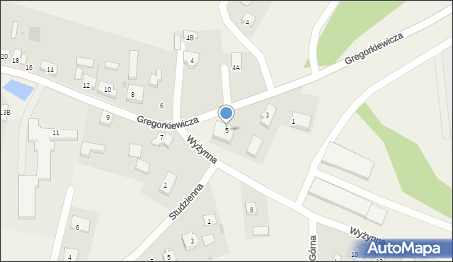 Bielkówko, Gregorkiewicza Brunona, 5, mapa Bielkówko