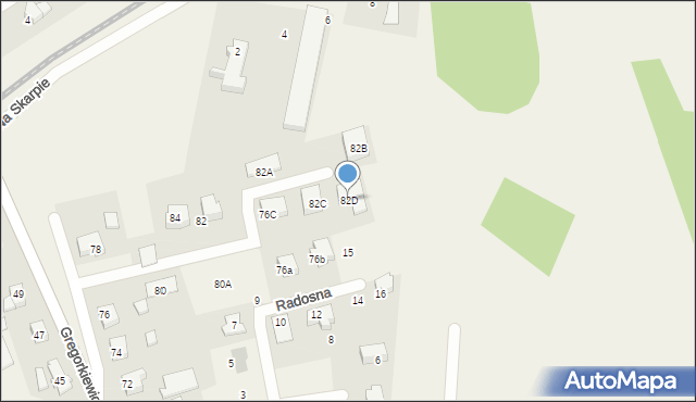 Bielkówko, Gregorkiewicza Brunona, 82D, mapa Bielkówko