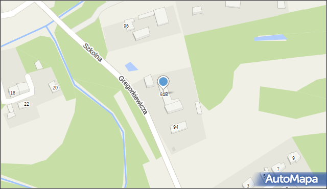 Bielkówko, Gregorkiewicza Brunona, 94B, mapa Bielkówko