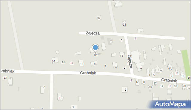 Bielsk Podlaski, Grabniak, 8A, mapa Bielsk Podlaski