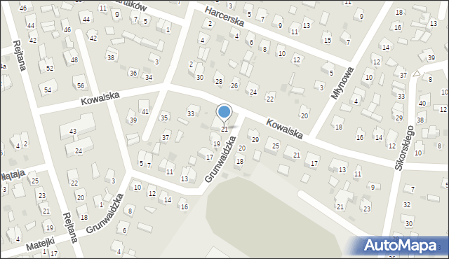 Bielsk Podlaski, Grunwaldzka, 21, mapa Bielsk Podlaski