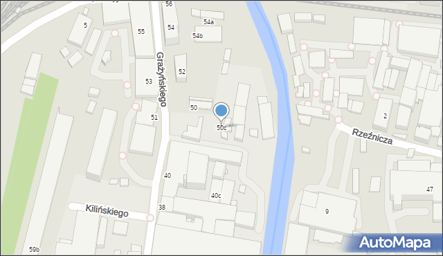 Bielsko-Biała, Grażyńskiego Michała, 50c, mapa Bielsko-Białej