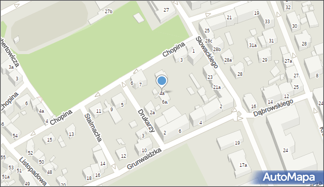 Bielsko-Biała, Grunwaldzka, 4a, mapa Bielsko-Białej