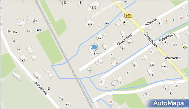 Bielsko-Biała, Grochowa, 8, mapa Bielsko-Białej