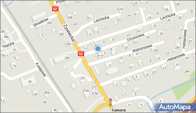 Bielsko-Biała, Gruszowa, 2, mapa Bielsko-Białej