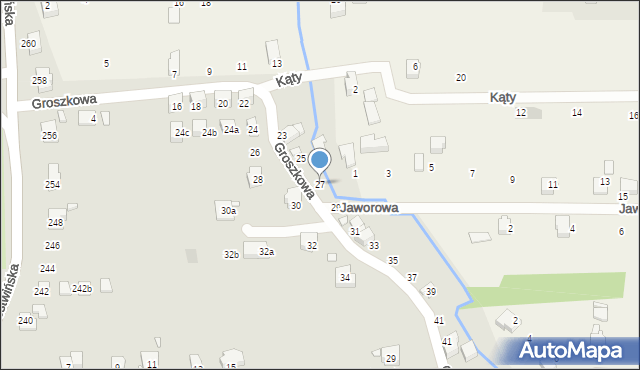 Bielsko-Biała, Groszkowa, 27, mapa Bielsko-Białej