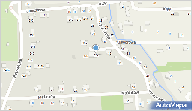 Bielsko-Biała, Groszkowa, 32a, mapa Bielsko-Białej