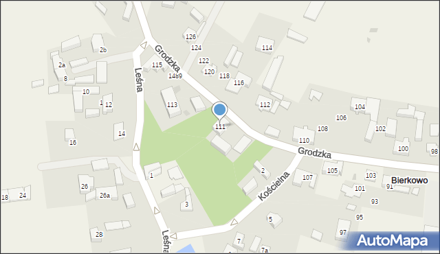 Bierkowo, Grodzka, 111, mapa Bierkowo