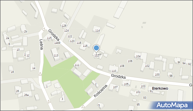 Bierkowo, Grodzka, 112, mapa Bierkowo